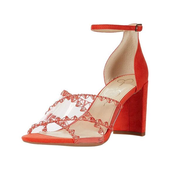 JESSICA SIMPSON Womens Orange Nikaye Almond Toe Block Heel Buckle Sandals 6 M - Picture 1 of 1